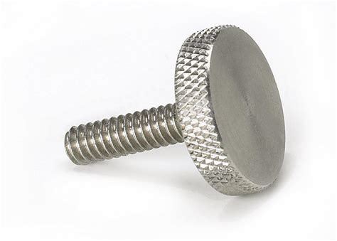 Standard thumb screws feature a tall head with knurled sides; spade head thumb screws feature a flat, vertical, key-like head. . Thumb screw